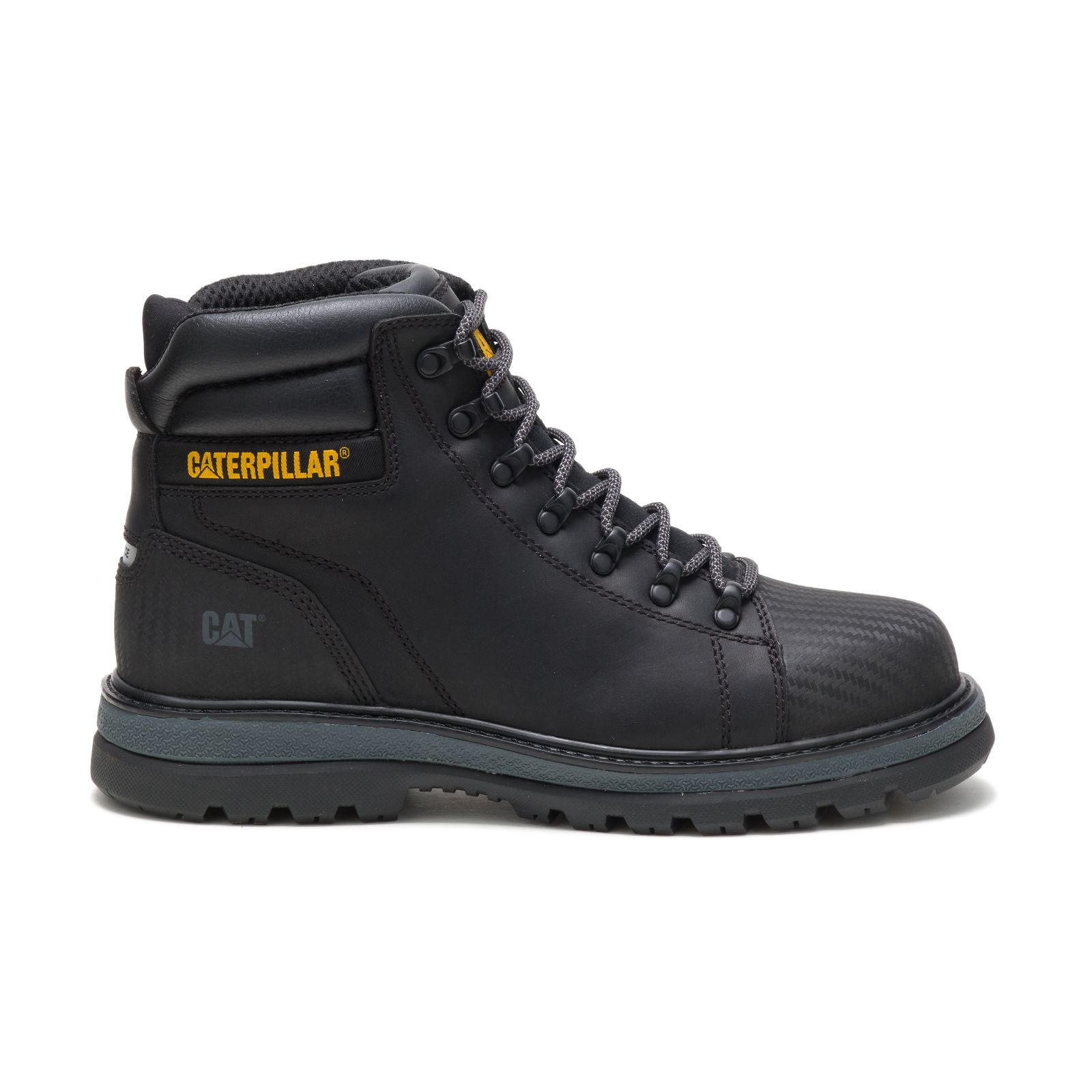Caterpillar Boots Sale Pakistan - Caterpillar Foxfield Steel Toe Mens Work Boots Black (916437-LUB)